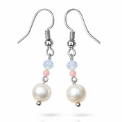 Edelstein Ohrringe Süßwasserperlen & Opal