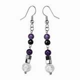 Edelstein Ohrringe - Lunaris Onyx - Bergkristall, Amethyst & Onyx