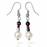 Edelstein Ohrringe - Noctalis - Süßwasserperlen, Hämatit & Onyx