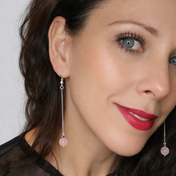 Edelstein Ohrringe - Rosenglanz - Rosenquarz & Granat