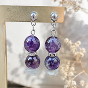 Edelstein Ohrringe Amethyst Aquamarin violett blau – handgefertigter Schmuck BE-Youniq