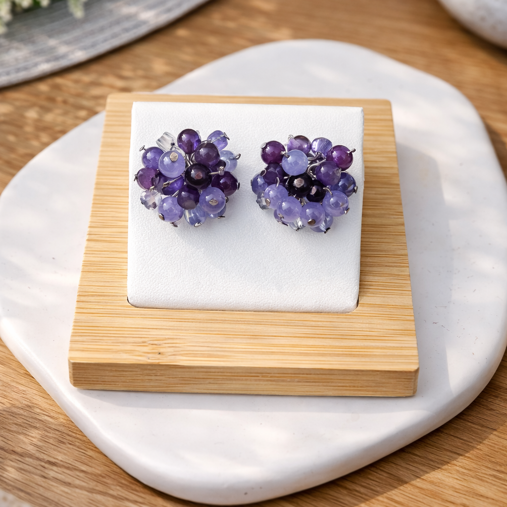 Edelstein Ohrringe Aquamarin, Amethyst & Fluorit | Sea & Spirit