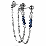 Edelstein Ohrringe - Azure Flow - Blaue Spinell & Perlmut