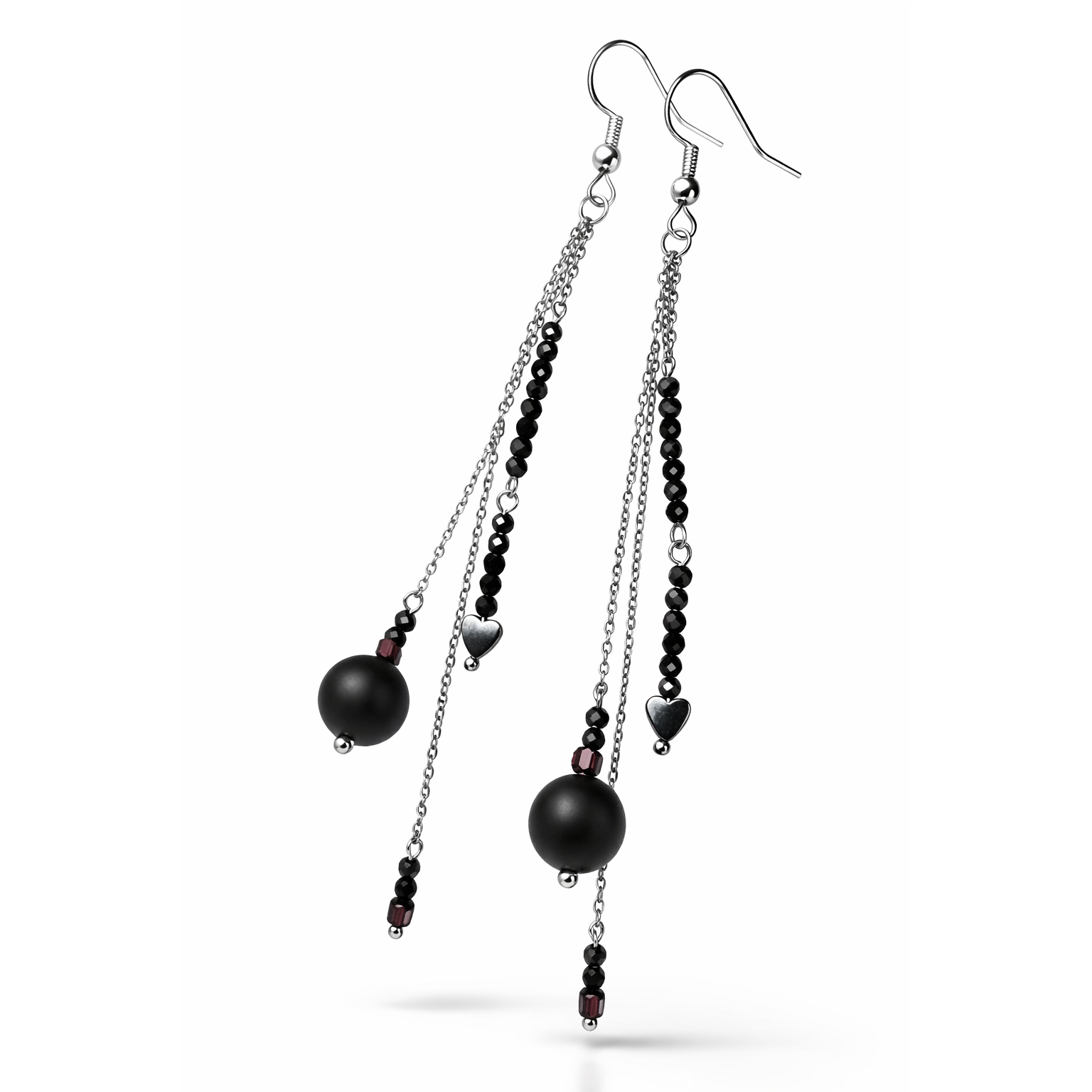 Edelstein Ohrringe - Nightshade Glow - Onyx, Spinell & Hämatit