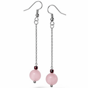 Rosenquarz Edelstein Ohrringe