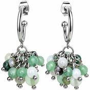 Edelstein Ohrringe Velvet Green Harmony – Aventurin, Fluorit, Alashan Achat & Beryll, handgefertigt