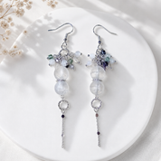 Edelstein Ohrringe handgefertigt – Crystal Glow mit Mondstein und Fluorit