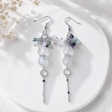Edelstein Ohrringe - Crystal Glow - Bergkristall, Mondstein, Fluorit