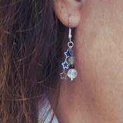 Edelstein Perlenohrringe Damen Frosted Starlight