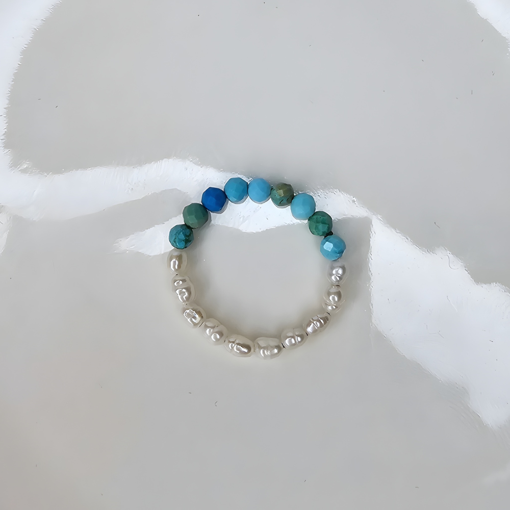 Edelstein Perlenring Aqua Breeze 