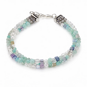 Edelsteinarmband - Aqua Lumina – Amazonit, Fluorit, Perlmutt & Bergkristall