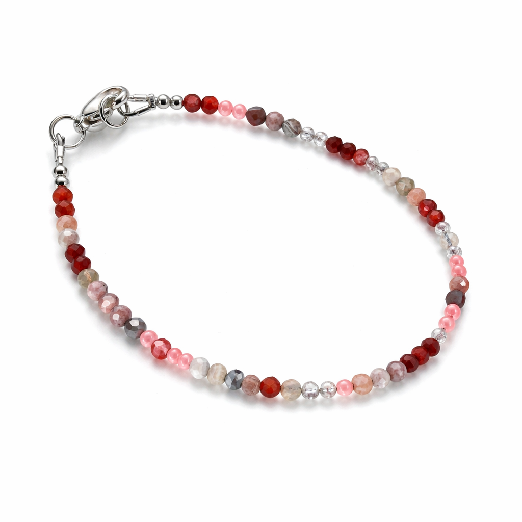 Edelsteinarmband - Blush Stone - Pink Botswana Achat & Karneol