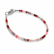 Blush Stone – Edelsteinarmband: Pink Botswana Achat, Karneol und Bergkristall sowie weitere Edelsteine