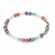 Coral Dream – handgefertigtes Edelsteinarmband: Rhodonit und Rosenquarz