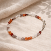 Edelsteinarmband Damen - roten Achat & Amethyst