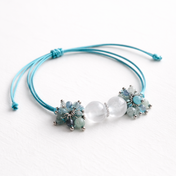 Edelsteinarmband - Crystal Lagoon - Bergkristall, Amazonit & Fluorit