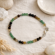 Fortuna Spirit – handgefertigtes Edelsteinarmband: Aventurin, Labradorit und Tigerauge