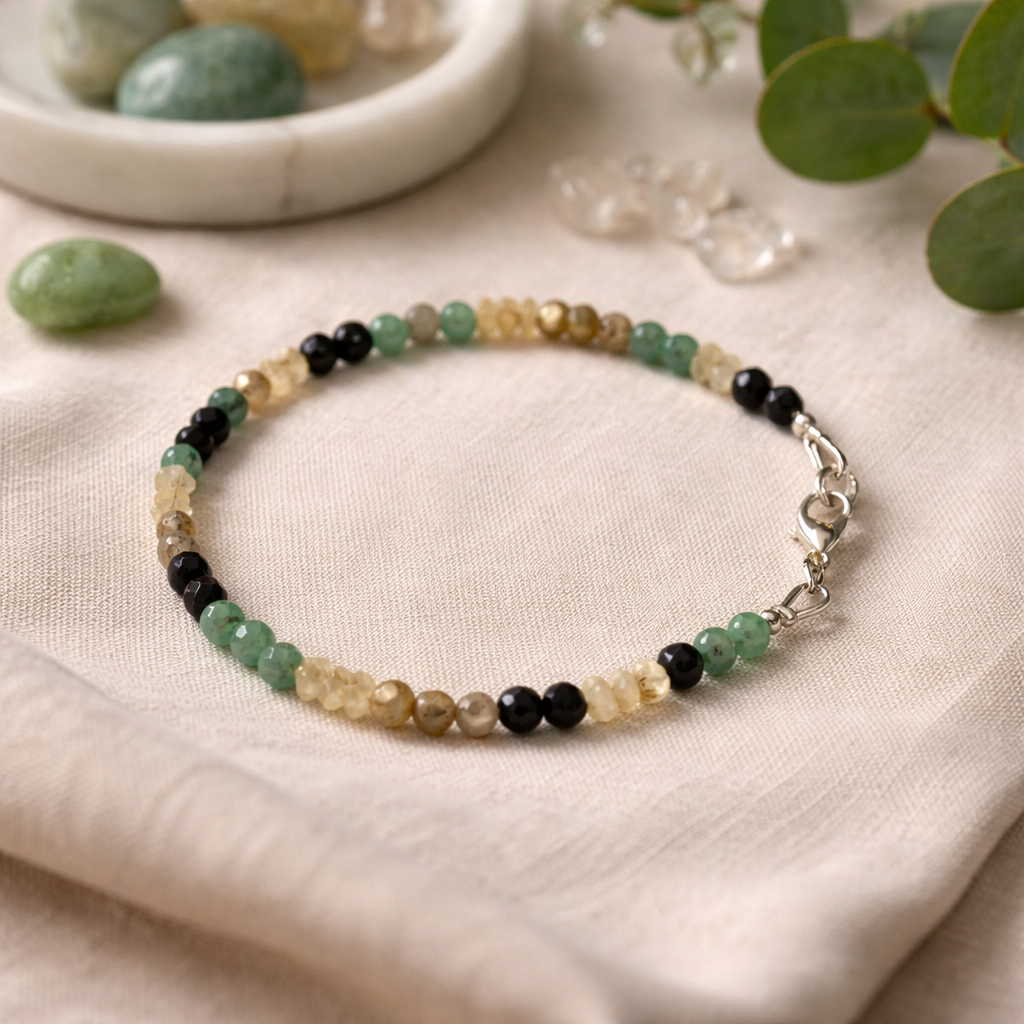 Edelsteinarmband - Golden Aura - Citrin, Aventurin & Labradorit