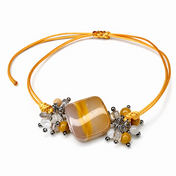 Edelsteinarmband - Golden Harmony - Mokait, Fluorit, Perlmut
