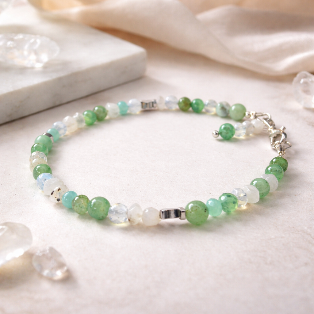 Edelsteinarmband - Green Wishper - Aventurin & Amazonit