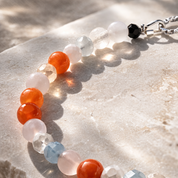 Herzlicht – Edelsteinarmband für Damen: Mondstein, Rosenquarz und Morganit