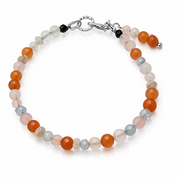Herzlicht – handgefertigtes Edelsteinarmband: Mondstein, Rosenquarz und Morganit