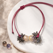 Edelsteinarmband - Lunar Harmony - Mondstein, Rauchquarz, Fluorit & Granat