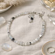 Edelsteinarmband Moonlace Essence: Mondstein, Opal und Bergkristall