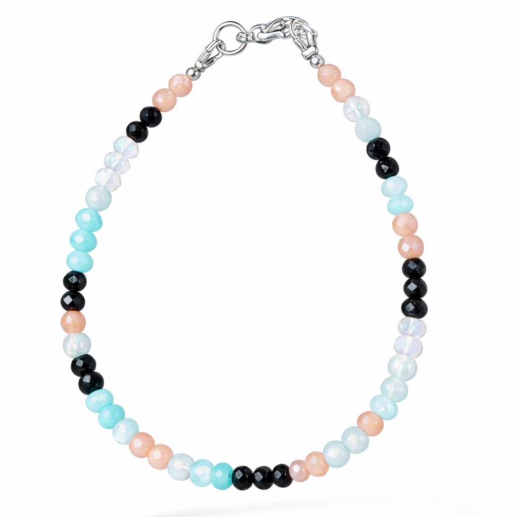 Edelsteinarmband - Moonlight Flow - Aquamarin, Mondstein & Amazonit