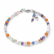 Edelsteinarmband - Moonrise Melody - Fluorit, Rosenquarz & Mondstein
