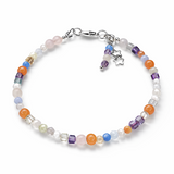Edelsteinarmband - Moonrise Melody - Fluorit, Rosenquarz & Mondstein