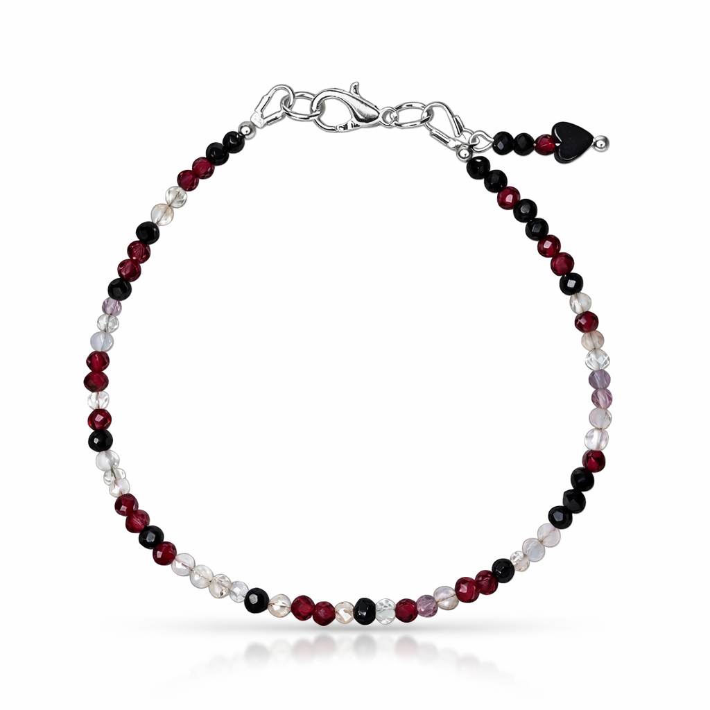 Edelsteinarmband - Noir Rouge Balance - Granat, Spinell & Morganit
