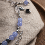 Edelsteinarmband - Sea & Spirit Anchor - Aquamarin, Hämatit & Bergkristall