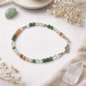 Edelsteinarmband - Silent Aurora - Aventurin, Rosenquarz & Opal