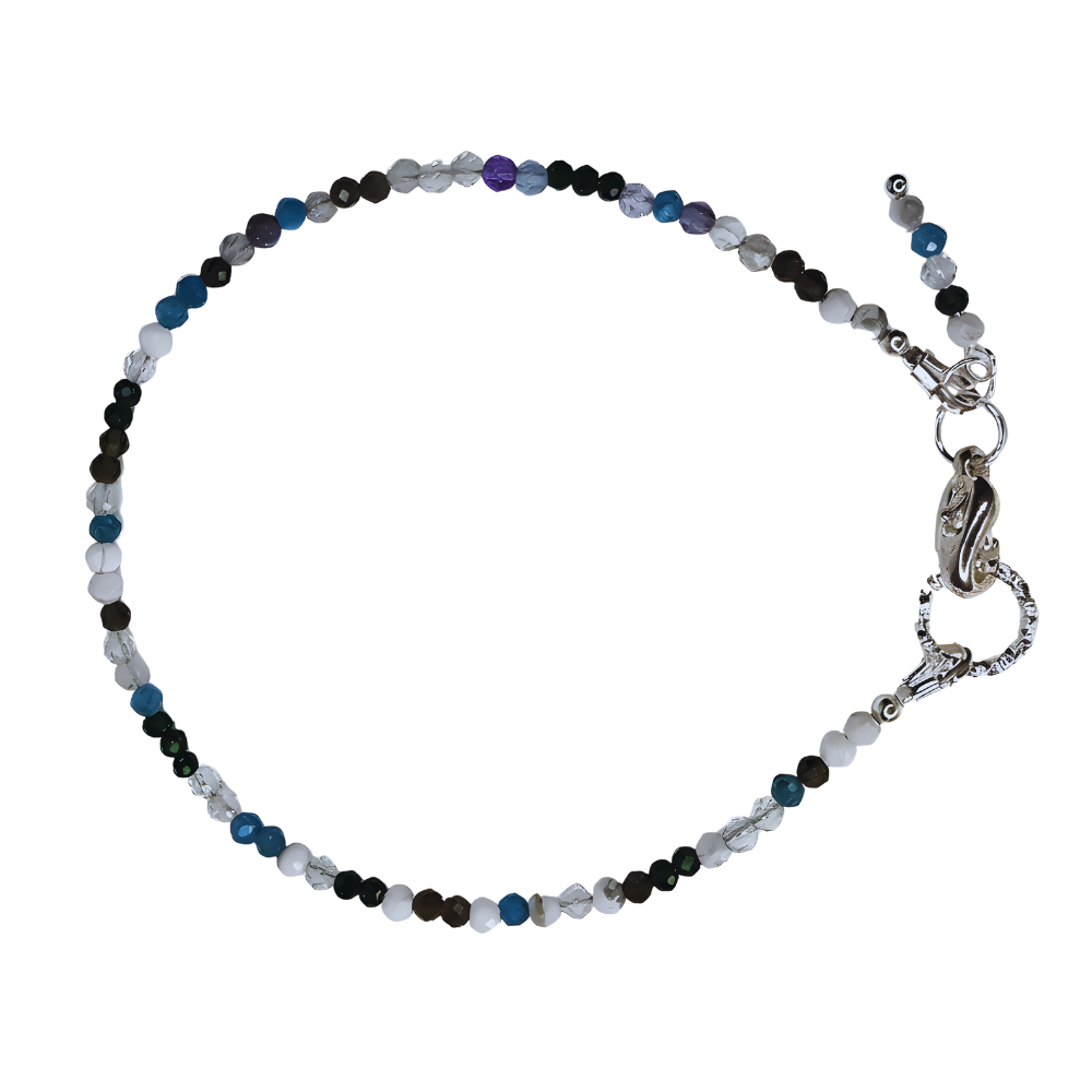 Edelsteinarmband mit Gebrurtsstein - Soft Reset - Apatit, Howlith & grüner Sandstein