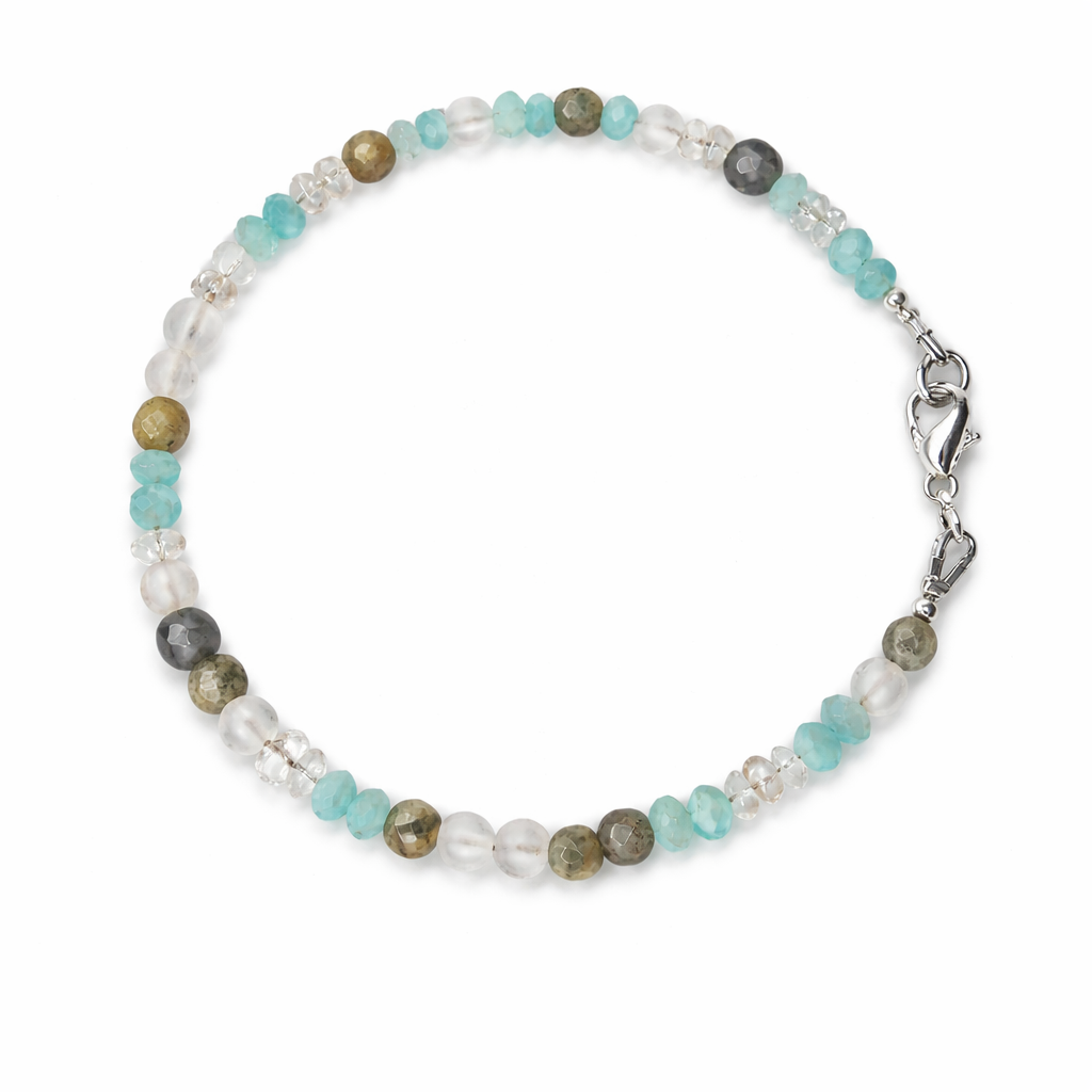 Edelsteinarmband Amazonit & Rosenquarz – Balance, Selbstliebe & Klarheit