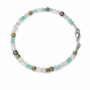 Blue Essence – handgefertigtes Edelsteinarmband: Amazonit und Labradorit