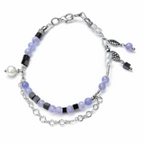 Edelsteinarmband - Sea & Spirit Anchor - Aquamarin, Hämatit & Bergkristall