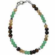 Handgefertigtes Armband Fortuna Spirit: Aventurin, Labradorit und Tigerauge