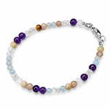 Edelsteinarmband - Bliss Charm - Aquamarin & Amethyst