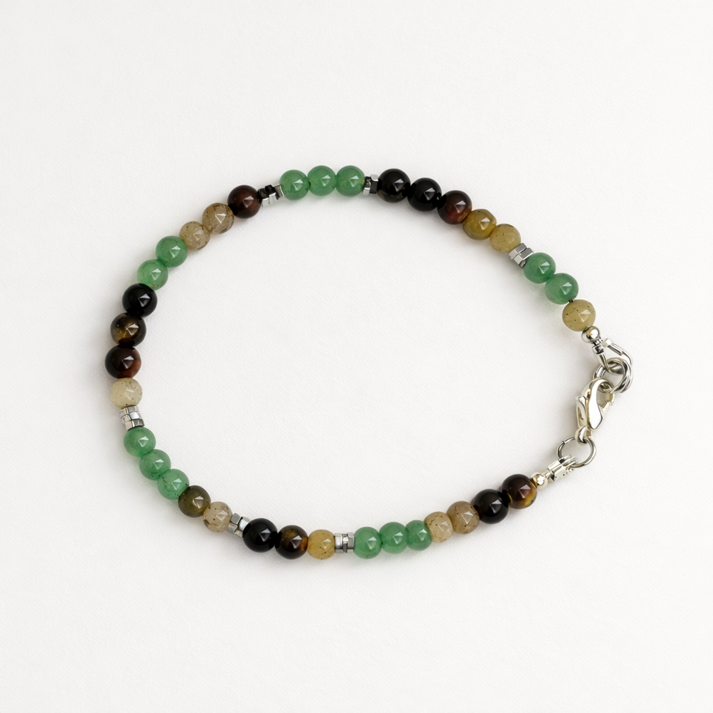 Edelsteinarmband Damen Aventurin & Labradorit, Handgefertigt