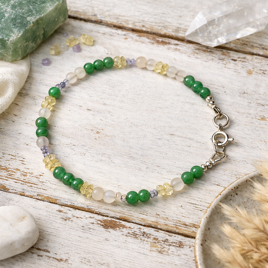 Edelsteinarmband Damen - Aventurin, Citrin & Rosenquarz