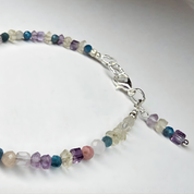 Fresh Blossom – Edelsteinarmband für Damen: Fluorit, Citrin und Amethyst sowie weitere Edelsteine