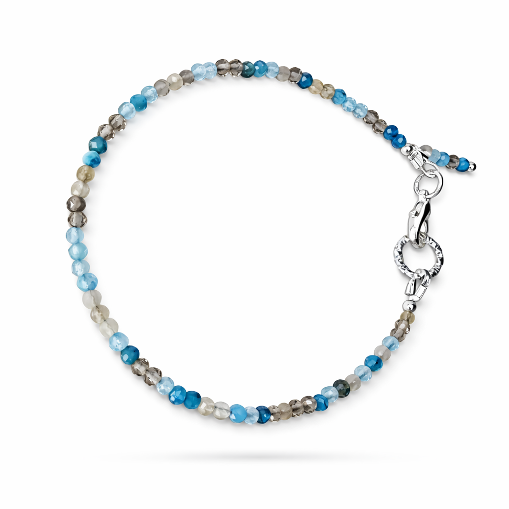Edelsteinarmband Damen mit Apatit & Rauchquarz – handgefertigt