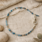 Edelsteinarmband Damen mit Apatit & Rauchquarz – handgefertigt