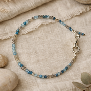 Edelsteinarmband Elin Blue: Apatit, Rauchquarz und Mondstein sowie weitere Edelsteine