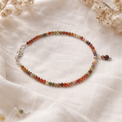 Edelsteinarmband Scarlett Ray: Alashan Achat, Turmalin und rotem Jaspis