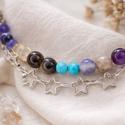 Edelsteinarmband Damen mit Türkis - Geburtsstein Dezember, Handgefertigt