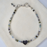 Edelsteinarmband - Heartwave - Howlit, Topas & Mondstein