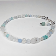 Edelsteinarmband Icelight: Bergkristall und Mondstein